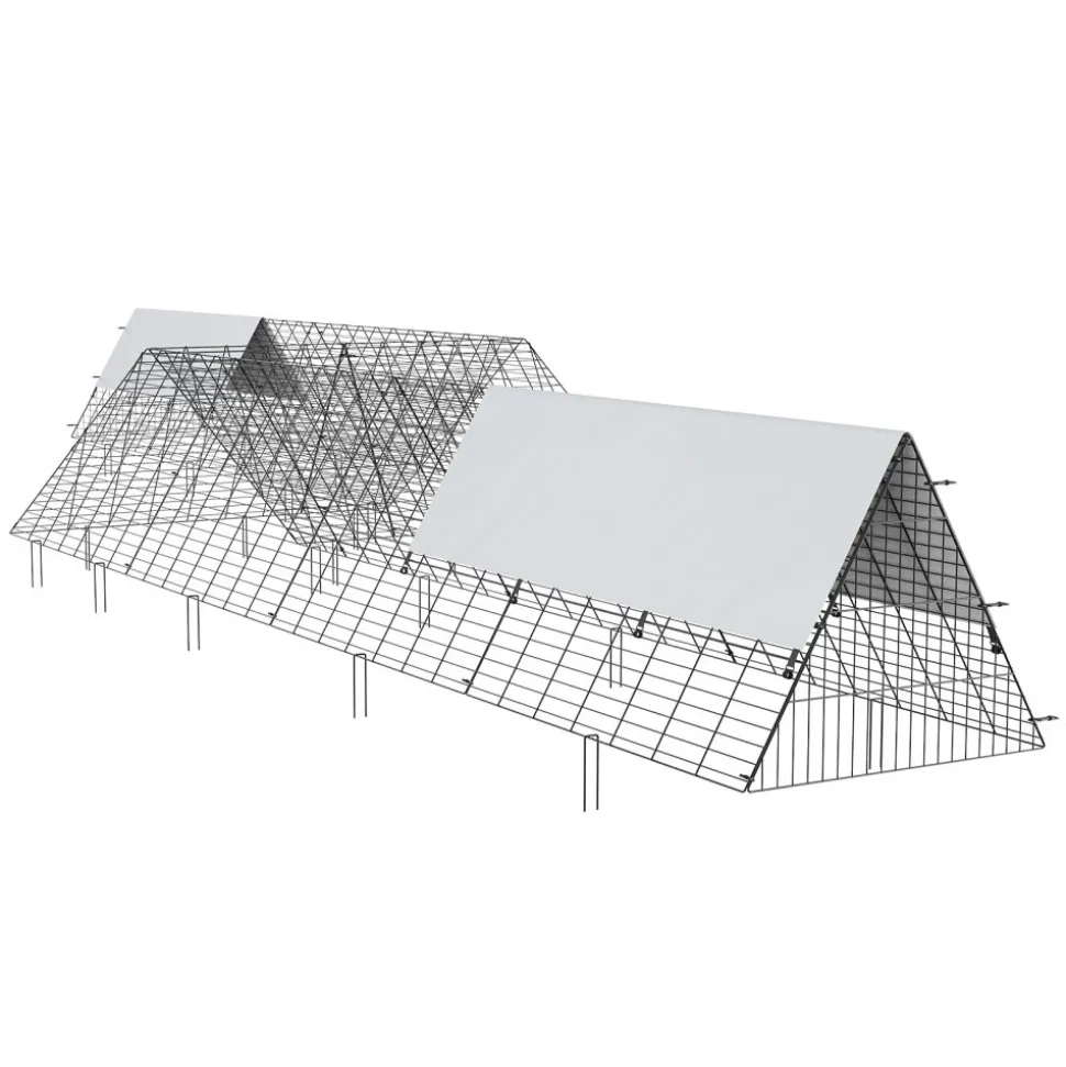 VEVOR Chicken Tunnels, 287 x 78.7 x 24.2 inch(LxWxH) Chicken Tunnels for Yard, Portable Chicken Tunnels for Outside with Corner Frames, 2 Sets, Suitable for Chickens, Ducks, Rabbits