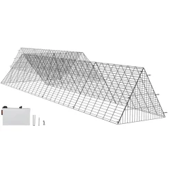 VEVOR Chicken Tunnels, 287 x 78.7 x 24.2 inch(LxWxH) Chicken Tunnels for Yard, Portable Chicken Tunnels for Outside with Corner Frames, 2 Sets, Suitable for Chickens, Ducks, Rabbits