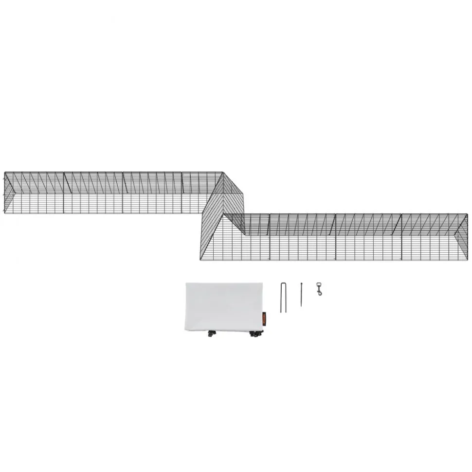 VEVOR Chicken Tunnels, 287 x 78.7 x 24.2 inch(LxWxH) Chicken Tunnels for Yard, Portable Chicken Tunnels for Outside with Corner Frames, 2 Sets, Suitable for Chickens, Ducks, Rabbits