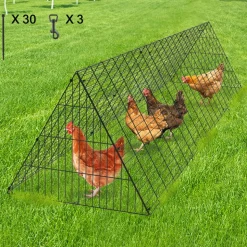 VEVOR Chicken Tunnels, 118.1 x 28 x 24.2 inch (LxWxH) Chicken Tunnels for Yard, Portable Chicken Tunnels for Outside Easy Installation, Chicken Coop Run, Suitable for Chickens, Ducks, Rabbits