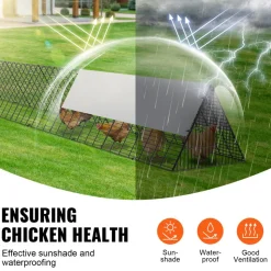 VEVOR Chicken Tunnels, 236.2 x 157.5 x 24.2 inch(LxWxH) Chicken Tunnels for Yard, Portable Chicken Tunnels for Outside with Corner Frames, 2 Sets, Suitable for Chickens, Ducks, Rabbits