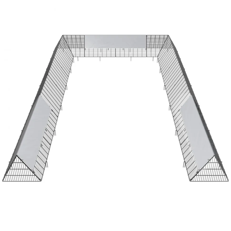 VEVOR Chicken Tunnels, 236.2 x 157.5 x 24.2 inch(LxWxH) Chicken Tunnels for Yard, Portable Chicken Tunnels for Outside with Corner Frames, 2 Sets, Suitable for Chickens, Ducks, Rabbits