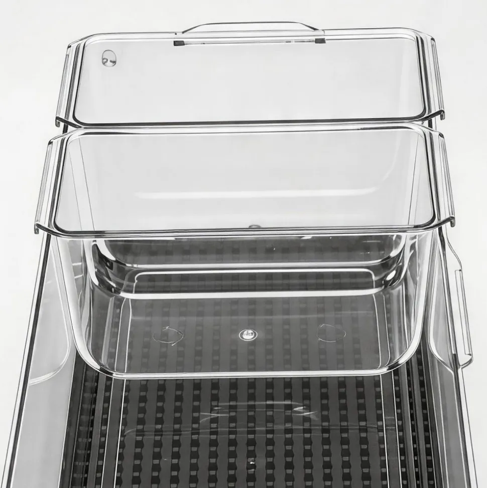 VEVOR Chilled Condiment Server Caddy, 5 Compartment Ice Cooled Serving Container, Plastic Fruit Garnish Tray Platter with Separate Lid, for Taco Salad Bar Accessories, Party Home Restaurant Supplies