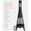 VEVOR Chiminea, 20 Inch Outdoor Wood Burning Firepit, Conical Fireplace for BBQ & Warming, Outside Wooden Fire Pit with Grill Mesh, Chimney Coat & Rustproof Chiminea Lid, for Patio, Garden, Backyard