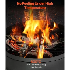 VEVOR Chiminea, 20 Inch Outdoor Wood Burning Firepit, Conical Fireplace for BBQ & Warming, Outside Wooden Fire Pit with Grill Mesh, Chimney Coat & Rustproof Chiminea Lid, for Patio, Garden, Backyard