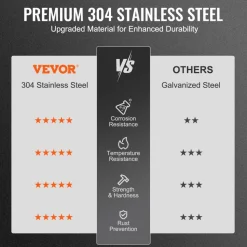 VEVOR Chimney Cap, 6 inch, 304 Stainless Steel Round Roof Rain Cap, 11.81-inch Increased Caps, All Weather & Reinforced Screws & Easy Installation, for Perfect Insulation Vent Cover Outside, Silver
