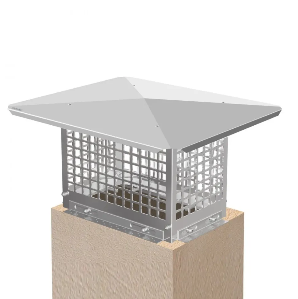 VEVOR Chimney Cap, 8" x 13" Flue Caps, 304 Stainless Steel Fireplace Chimney Cover, Adjustable Metal Spark Arrestor with Bolts Screws, Mesh Chimney Flue Cover for Outside Existing Clay Flue Tile