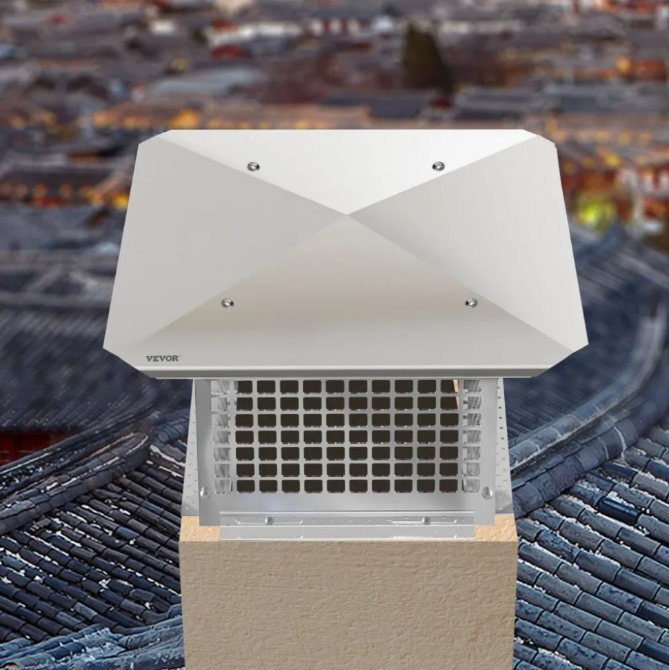 VEVOR Chimney Cap, 13" x 13" Flue Caps, 304 Stainless Steel Fireplace Chimney Cover, Adjustable Metal Spark Arrestor with Bolts Screws, Mesh Chimney Flue Cover for Outside Existing Clay Flue Tile