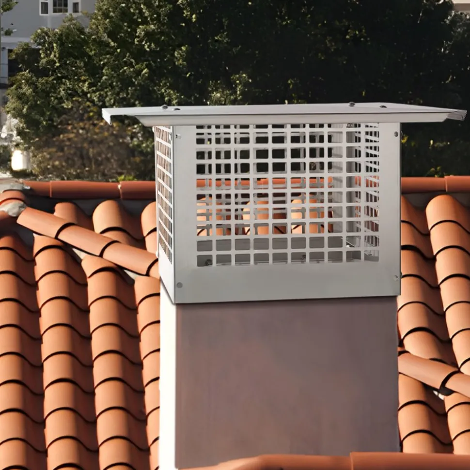 VEVOR Chimney Cap, 17 x 17 inch, 304 Stainless Steel Fireplace Chimney Cover, Not Easily Toppled & Practical Accessories & Easy Installation, Fits Mesh Flue Covers Outside Clay Flue Shingles, Silver