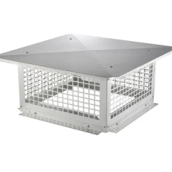 VEVOR Chimney Cap, 17 x 17 inch, 304 Stainless Steel Fireplace Chimney Cover, Not Easily Toppled & Practical Accessories & Easy Installation, Fits Mesh Flue Covers Outside Clay Flue Shingles, Silver