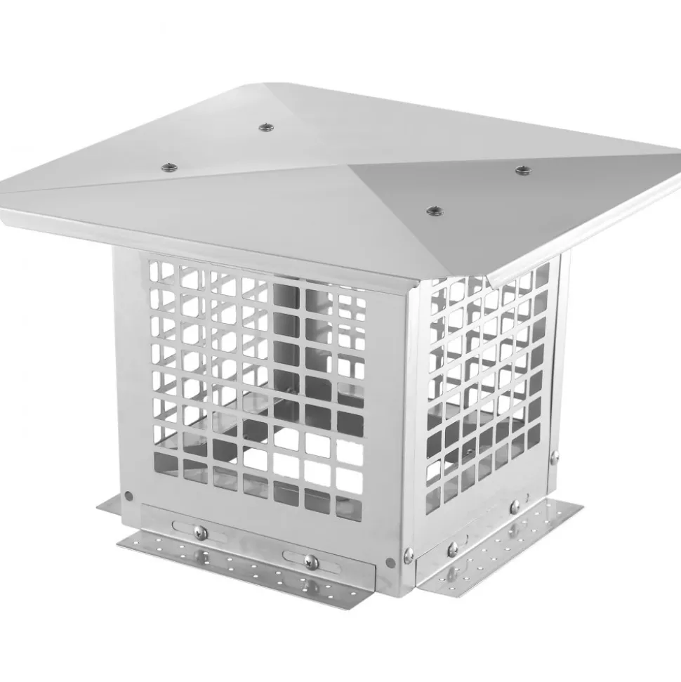 VEVOR Chimney Cap, 9 x 9 inch, 304 Stainless Steel Fireplace Chimney Cover, Not Easily Toppled & Practical Accessories & Easy Installation, Fits Mesh Flue Covers Outside Clay Flue Shingles, Silver
