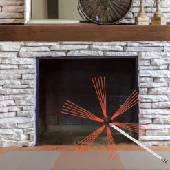 VEVOR Chimney Sweep Kit 33FT, Chimney Cleaning Tool Kits with 10 Nylon Flexible Rods, Chimney Brush 394 Inch for Sweeping Fireplace