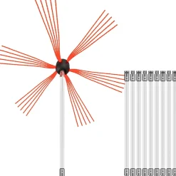 VEVOR Chimney Sweep Kit 33FT, Chimney Cleaning Tool Kits with 10 Nylon Flexible Rods, Chimney Brush 394 Inch for Sweeping Fireplace