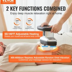 VEVOR Chiropractic Massager, 400-4600rpm Variable Speed Professional Vibrating Massager, Handheld Chiropractic Orbital Body Massager for Back, Neck, Shoulder Muscle Relief