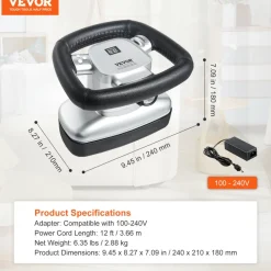 VEVOR Chiropractic Massager, 400-4600rpm Variable Speed Professional Vibrating Massager, Handheld Chiropractic Orbital Body Massager for Back, Neck, Shoulder Muscle Relief
