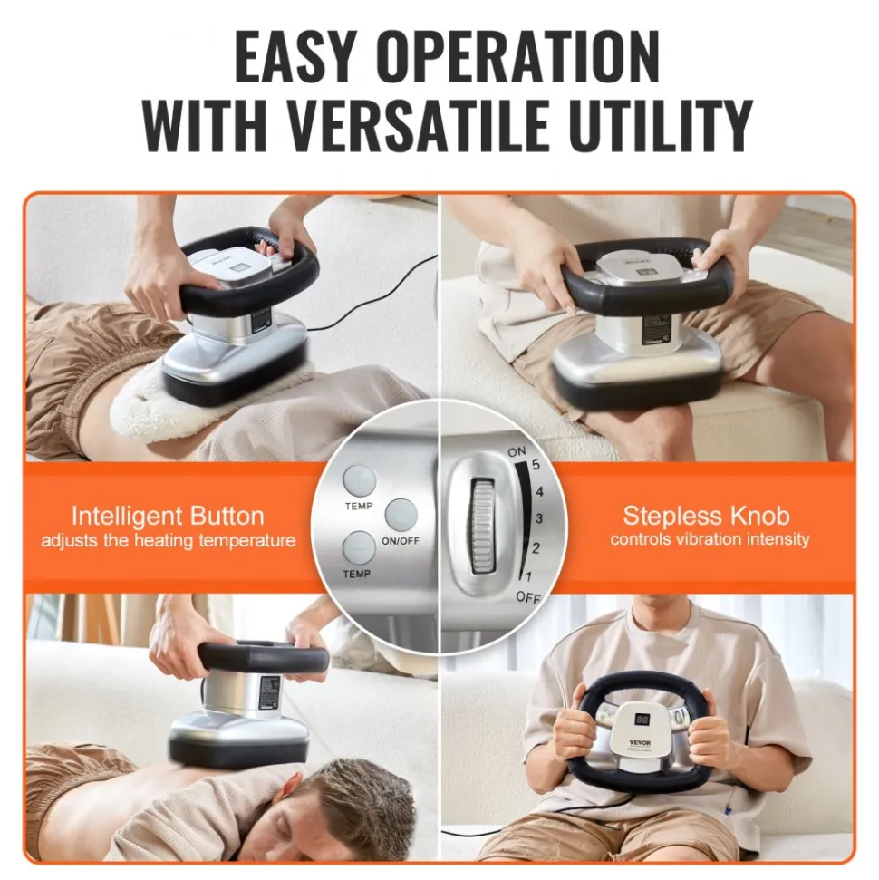 VEVOR Chiropractic Massager, 400-4600rpm Variable Speed Professional Vibrating Massager, Handheld Chiropractic Orbital Body Massager for Back, Neck, Shoulder Muscle Relief