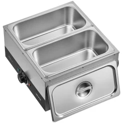 VEVOR Chocolate Melting Machine, 2 Tanks 17.6 Lbs Choc Commercial Melter, 1200W High Power, Water Bath Heating System, Stainless Steel Body, 86℉- 185℉ Temp Range, Chocolate Warmer for Cheese Milk