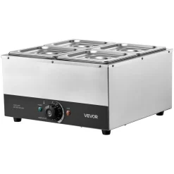 VEVOR Chocolate Melting Machine, 4 Tanks 17.6 Lbs Choc Commercial Melter, 1200W High Power, Water Bath Heating System, Stainless Steel Body, 86℉- 185℉ Temp Range, Chocolate Warmer for Cheese Milk