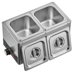 VEVOR Chocolate Melting Machine, 3 Cook Modes, 2 Tanks 9 Lbs Choc Melter, 86℉ - 230℉, 3 Cook Modes, 800W Power, Water Bath Heat System, 1/6 x 2 Pans, Stainless Steel, Cheese Warmer, Commercial & Home