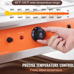 VEVOR Chocolate Tempering Machine, 26.5 Lbs 3 Tanks Chocolate Melting Pot TEMP Control 86~185℉, 1500W Stainless Steel Electric Commercial Food Warmer For Chocolate/Milk/Cream Melting and Heating