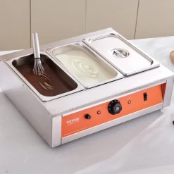 VEVOR Chocolate Tempering Machine, 26.5 Lbs 3 Tanks Chocolate Melting Pot TEMP Control 86~185℉, 1500W Stainless Steel Electric Commercial Food Warmer For Chocolate/Milk/Cream Melting and Heating