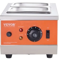 VEVOR Chocolate Tempering Machine, 9 Lbs 2 Tanks Chocolate Melting Pot with TEMP Control 86~185℉, 800W Stainless Steel Electric Commercial Food Warmer For Chocolate/Milk/Cream Melting and Heating