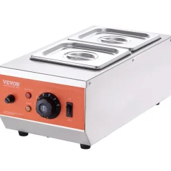 VEVOR Chocolate Tempering Machine, 9 Lbs 2 Tanks Chocolate Melting Pot with TEMP Control 86~185℉, 800W Stainless Steel Electric Commercial Food Warmer For Chocolate/Milk/Cream Melting and Heating