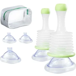 VEVOR Choking Rescue Device, Portable Airway Clear Anti Choking Suction Device with 5 Multi-size Masks and 1 Storage Bag, First Aid Kit for Removing Blocked Objects, for Home, School, Travel