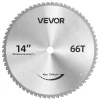 VEVOR Chop Saw Blade 14-in 66 Teeth Cermet-Tipped Metal Cold Cutting Blade, Compatible with Chop Saws, 4000 Cuts, Cutting Smooth Surfaces with No Burrs, Noise Reduction and Heat Dissipation Holes
