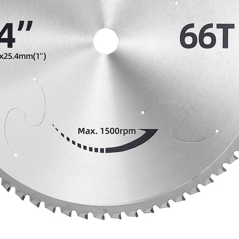 VEVOR Chop Saw Blade 14-in 66 Teeth Cermet-Tipped Metal Cold Cutting Blade, Compatible with Chop Saws, 4000 Cuts, Cutting Smooth Surfaces with No Burrs, Noise Reduction and Heat Dissipation Holes