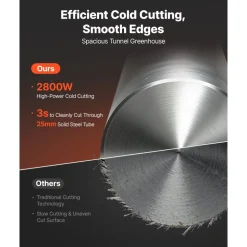 VEVOR Chop Saw 14-inch Cold Cut Blade 2800 W Powerful Motor Cut Off Saw, For Cutting Metal, -45° to 45° Adjustable Angle, Efficient Dry Cutting, with Thickened Blade Guard and Chip Collection Box