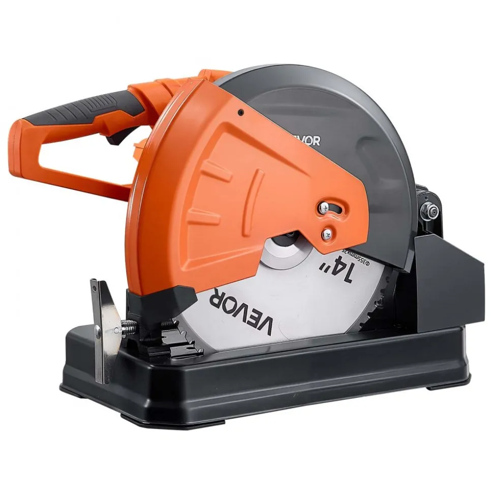 VEVOR Chop Saw 14-inch Cold Cut Blade 2800 W Powerful Motor Cut Off Saw, For Cutting Metal, -45° to 45° Adjustable Angle, Efficient Dry Cutting, with Thickened Blade Guard and Chip Collection Box