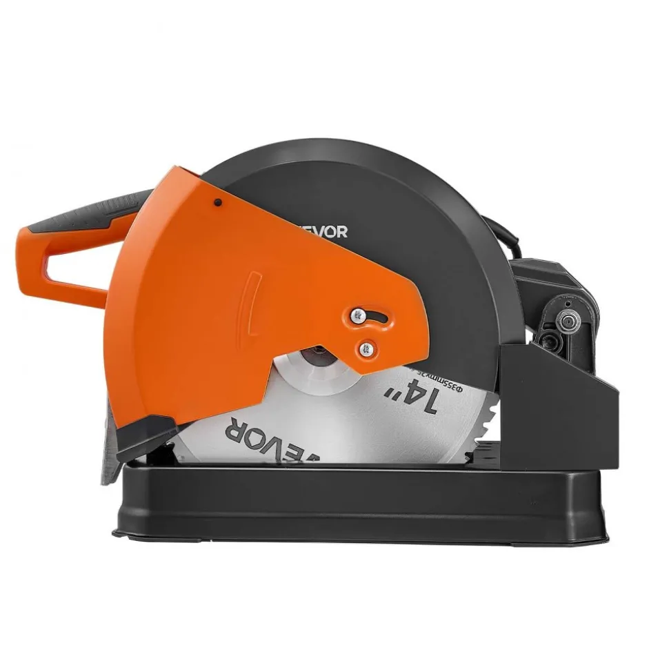 VEVOR Chop Saw 14-inch Cold Cut Blade 2800 W Powerful Motor Cut Off Saw, For Cutting Metal, -45° to 45° Adjustable Angle, Efficient Dry Cutting, with Thickened Blade Guard and Chip Collection Box