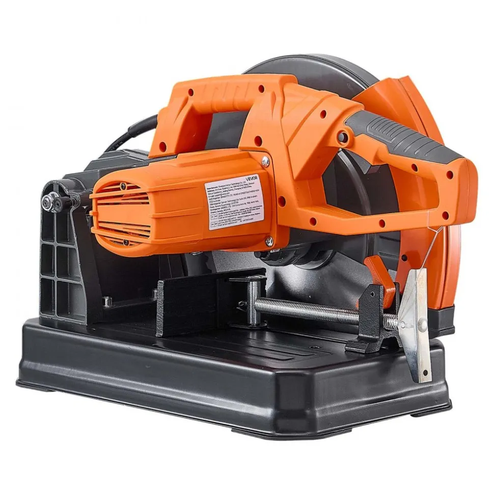 VEVOR Chop Saw 14-inch Cold Cut Blade 2800 W Powerful Motor Cut Off Saw, For Cutting Metal, -45° to 45° Adjustable Angle, Efficient Dry Cutting, with Thickened Blade Guard and Chip Collection Box
