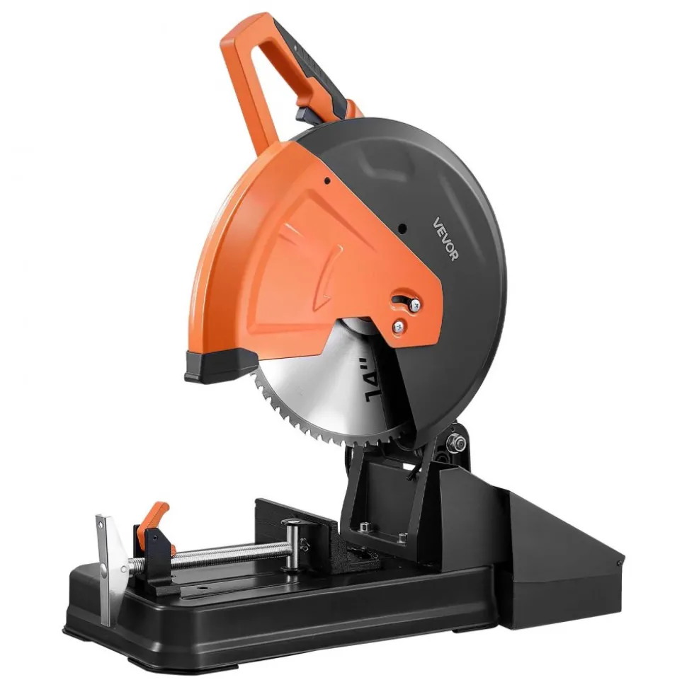 VEVOR Chop Saw 14-inch Cold Cut Blade 2800 W Powerful Motor Cut Off Saw, For Cutting Metal, -45° to 45° Adjustable Angle, Efficient Dry Cutting, with Thickened Blade Guard and Chip Collection Box
