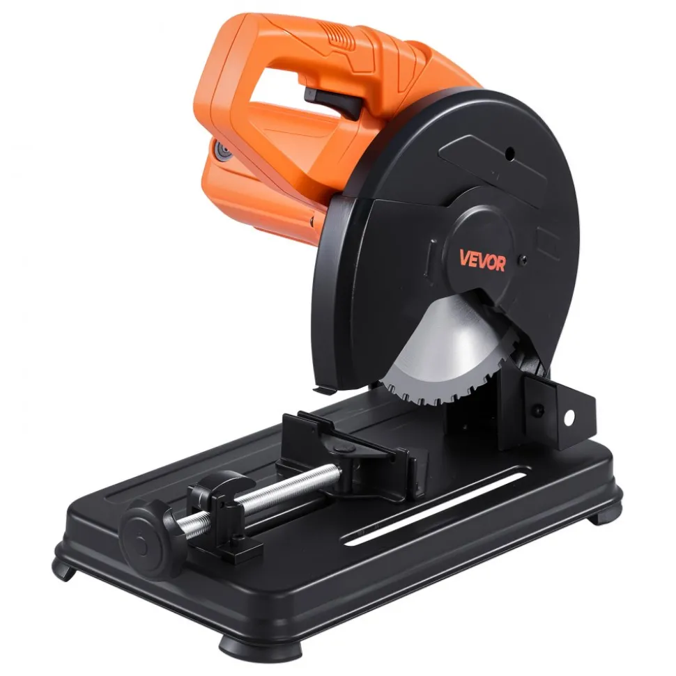 VEVOR Chop Saw, 7-1/4 in Stainless Steel Cold Cut Blade, 1200 W Motor, 4000 r/min Speed, 0-45° Adjustable Cutting Angle, Metal Cutting Chop Saw for Metal Square and Flat Tubes, I-Shaped Steels
