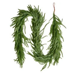 VEVOR Christmas Garland, 6-FT Realistic Norfolk Pine Garland, Evergreen Real Touch Artificial Faux Greenery Garlands, for Holiday Indoor Outdoor Xmas Decoration on Table, Mantel, and Fireplace
