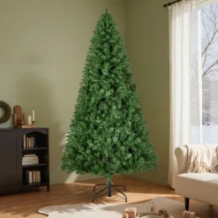 VEVOR Christmas Tree, 6ft Artificial Xmas Tree, Full Holiday Decor Trees with 1250 Branch Tips & Sturdy Metal Base for Home Party Office Decoration