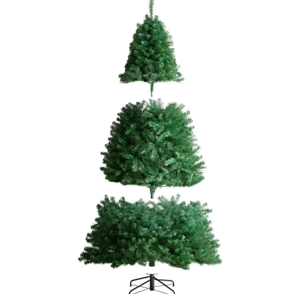VEVOR Christmas Tree, 7.5ft Artificial Xmas Tree, Full Holiday Decor Tree with 1346 Branch Tips and Metal Base for Home Party Office Decoration