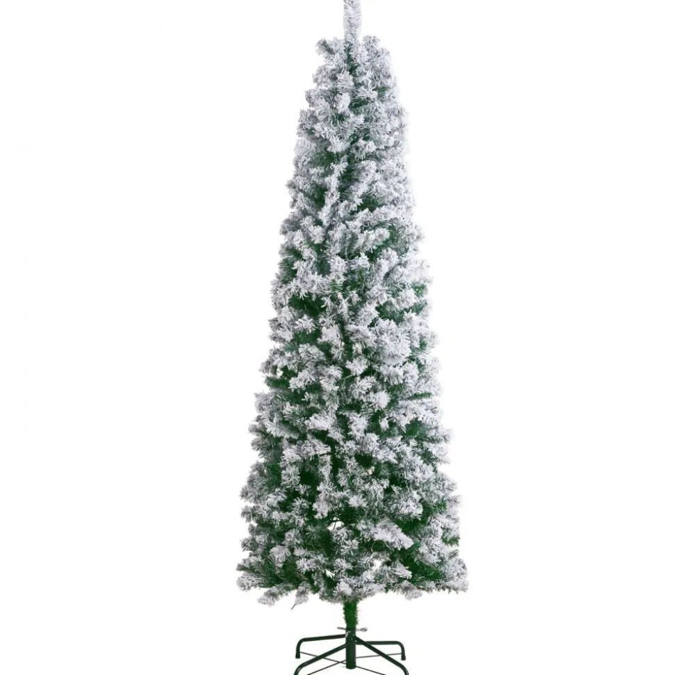 VEVOR Christmas Tree, 4ft Prelit Flocked Artificial Tree, Full Holiday Xmas Deco Trees with 120 Warm White LED Lights, 8 Lighting Modes & 539 Branch Tips for Home Party Office Decoration