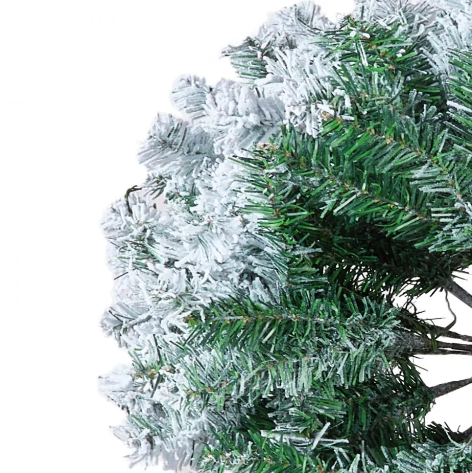 VEVOR Christmas Tree, 4ft Prelit Flocked Artificial Tree, Full Holiday Xmas Deco Trees with 120 Warm White LED Lights, 8 Lighting Modes & 539 Branch Tips for Home Party Office Decoration