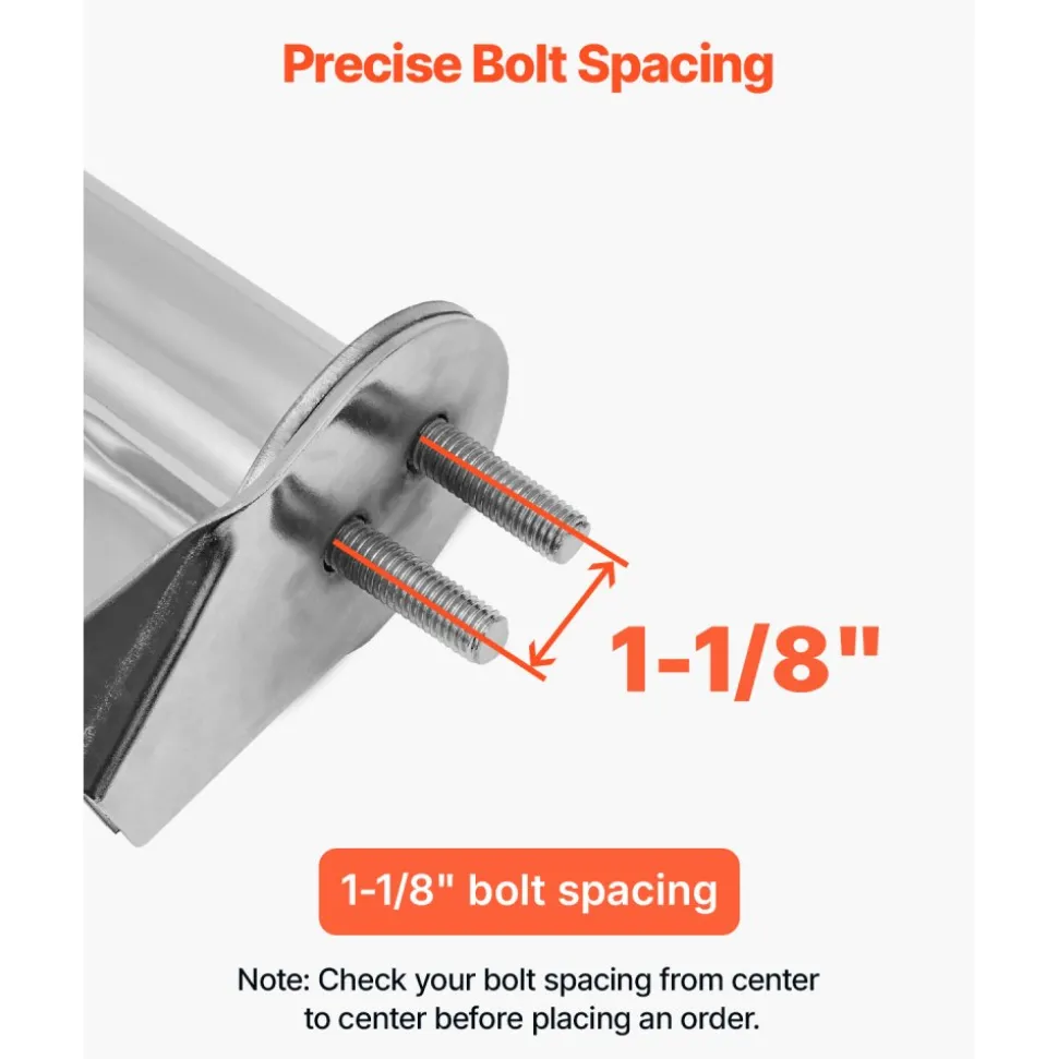 VEVOR Chrome Straight Spring Loaded Mud Flap Hangers, 1-1/8" Bolt Spacing Mudflap Hangers for Semi Trucks, 1 Pair Heavy Duty Semi Truck Mud Flap Hanger Set with Reflective Strips, Silver