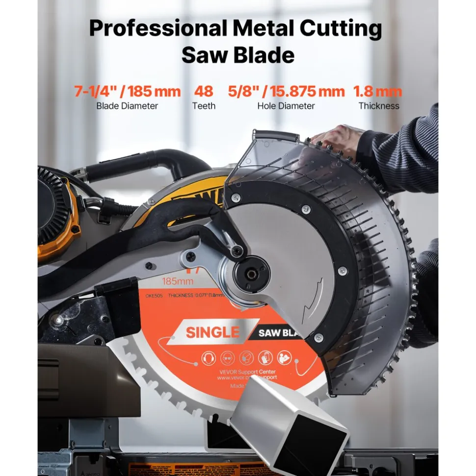 VEVOR Circular Saw Blade, 10 inch Diameter, 50 Sharp Alloy Teeth, 5/8 inch Arbor, Fine Finish, Wood Cutting Blade for Circular Saw, with Noise-Reducing Heat Vents, for Cutting Plywood, OSB, Hardwood