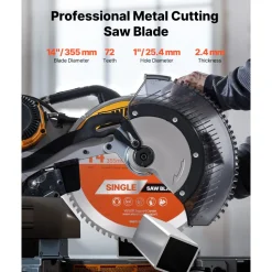 VEVOR Circular Saw Blade, 10 inch Diameter, 80 Sharp Alloy Teeth, 5/8 inch Arbor, Fine Finish, Aluminum Cutting Blade for Circular Saw, with Noise-Reducing Heat Vents, for Cutting Steel and Metal