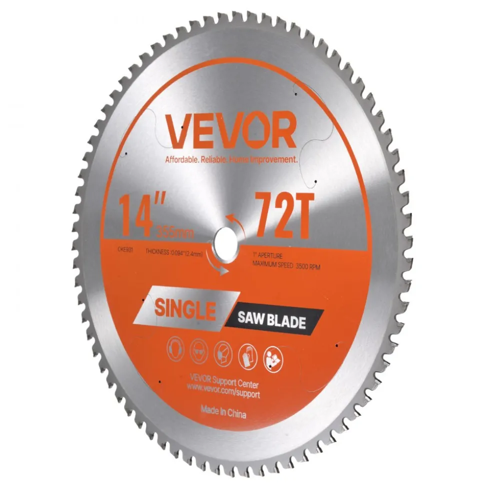 VEVOR Circular Saw Blade, 12 inch Diameter, 80 Sharp Alloy Teeth, 1 inch Arbor, Fine Finish, Wood Cutting Blade for Circular Saw, with Noise-Reducing Heat Vents, for Cutting Plywood, OSB, Hardwood