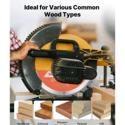 VEVOR Circular Saw Blade, 8 inch Diameter, 42 Sharp Alloy Teeth, 1 inch Arbor, Fine Finish, Wood Cutting Blade for Circular Saw, with Noise-Reducing Heat Vents, for Cutting Plywood, OSB, and Hardwood