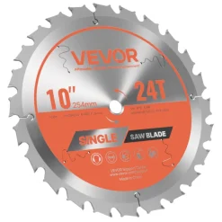 VEVOR Circular Saw Blade, 8 inch Diameter, 42 Sharp Alloy Teeth, 1 inch Arbor, Fine Finish, Wood Cutting Blade for Circular Saw, with Noise-Reducing Heat Vents, for Cutting Plywood, OSB, and Hardwood