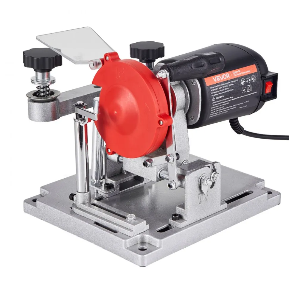 VEVOR Circular Saw Blade Sharpener, 140W 3800RPM Electric Saw Blade Sharpening Machine with 4" Ceramic & Diamond Grinding Wheels - Fits 3.5" to 15.7" Diameter Circular Saw Blades