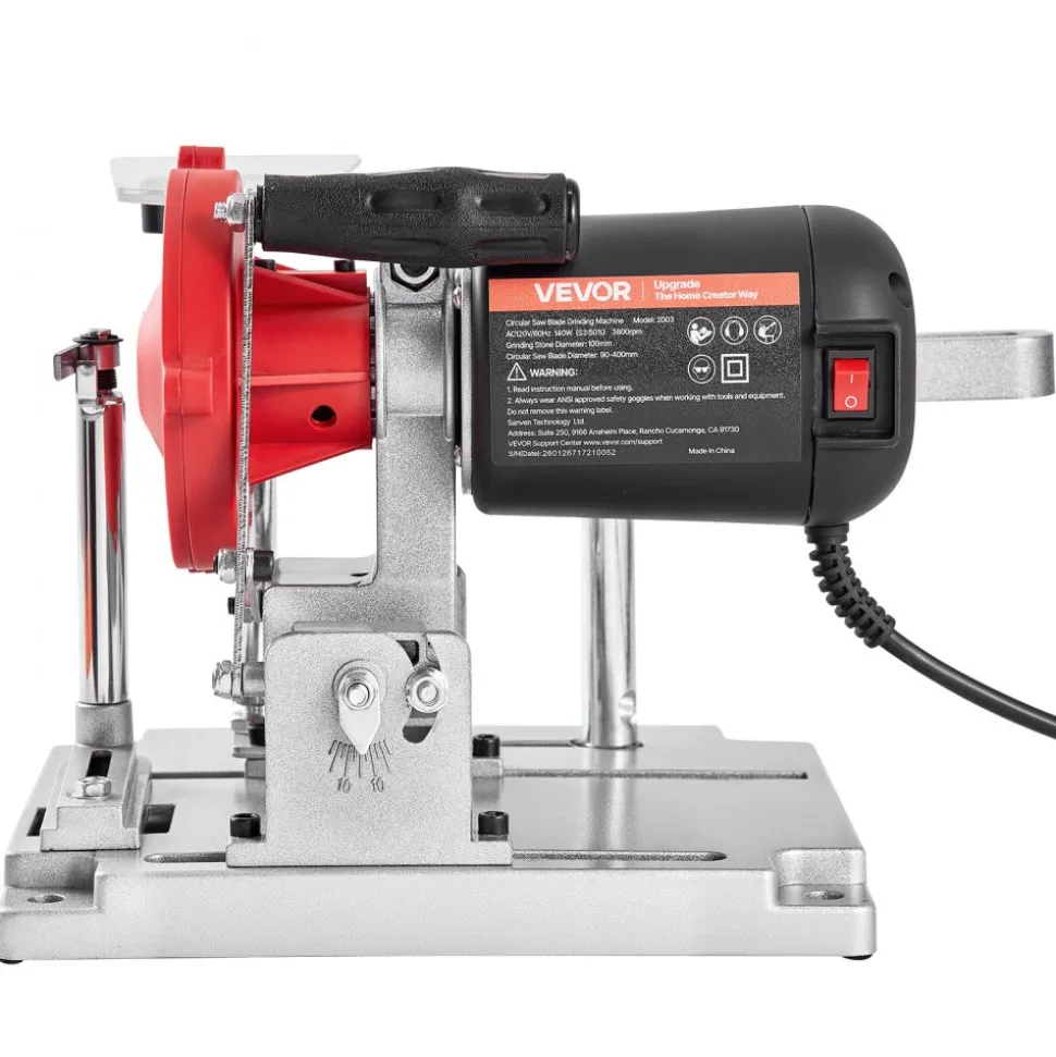 VEVOR Circular Saw Blade Sharpener, 140W 3800RPM Electric Saw Blade Sharpening Machine with 4" Ceramic & Diamond Grinding Wheels - Fits 3.5" to 15.7" Diameter Circular Saw Blades