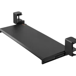 VEVOR Clamp on Keyboard Tray Under Desk, Desk Keyboard Tray Slide out with Sturdy No-drill C Clamp Mount, Large 26.8 x 11 inch Slide-out Computer Drawer for Typing in Home, Office Work